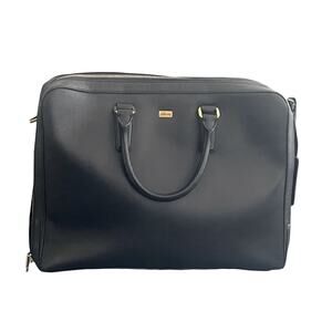 $5,500 NWT Brioni Black Grained Scratched Resistance Leather Briefcase